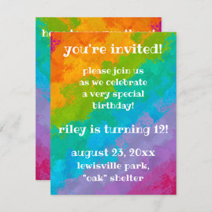 Helle Rainbow Birthday Party Einladungen