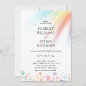 Helle Rainbow-Blase LGBTQ-Handfasts Einladung (Vorderseite)