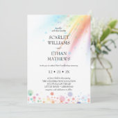 Helle Rainbow-Blase LGBTQ-Handfasts Einladung (Stehend Vorderseite)