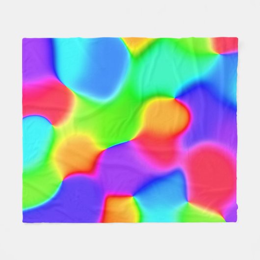 Helle Rainbow-Blobs Fleecedecke (Vorderseite (Horizontal))
