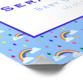 Helle Rainbow Blue Sky Baby Dusche Poster (Ecke)