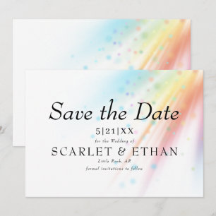 Helle Rainbow Bubble Light LGBTQ Hochzeit Save The Date