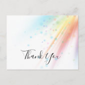 Helle Rainbow Bubble Light LGBTQ Vielen Dank Postkarte (Vorderseite)