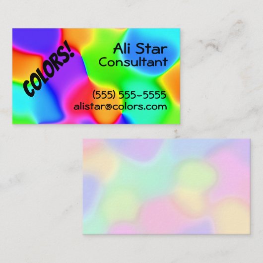 Helle Rainbow Colors Business Cards Visitenkarte (Vorne/Hinten)