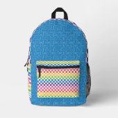 HELLE RAINBOW-FARBENE GEOMETRISCHE PATTER BEDRUCKTER RUCKSACK (Vorderseite)