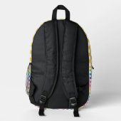 HELLE RAINBOW-FARBENE GEOMETRISCHE PATTER BEDRUCKTER RUCKSACK (Rückseite)