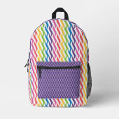 HELLE RAINBOW-FARBENE GEOMETRISCHE PATTER BEDRUCKTER RUCKSACK (Vorderseite)