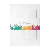 Helle Rainbow Floral Wedding Einladungsbanderole (Vorderseite Beispiel)