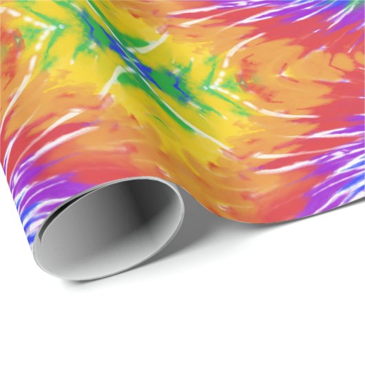 Helle Rainbow Gefärbte Krawatte Swirl Geschenkpapier (Rolleneckpunkt)