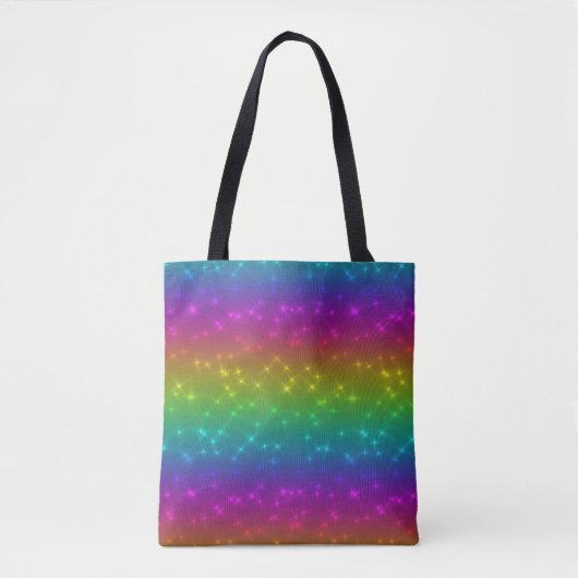 Helle Rainbow Glitzern Tote Bag Tasche (Vorderseite)