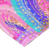 Helle Rainbow Gold Glitzer Tischdecke (Schrägansicht)