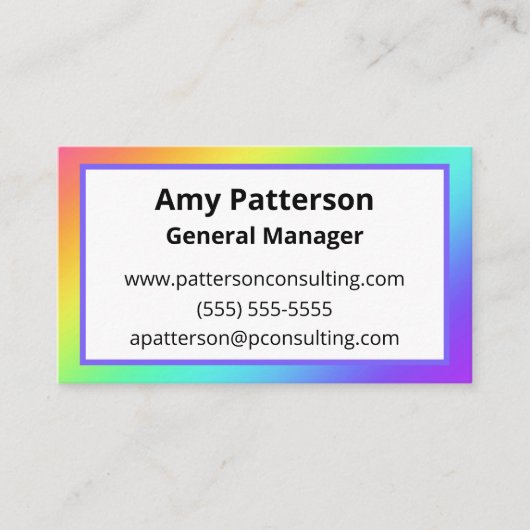 Helle Rainbow Gradient Business Cards Visitenkarte (Vorderseite)