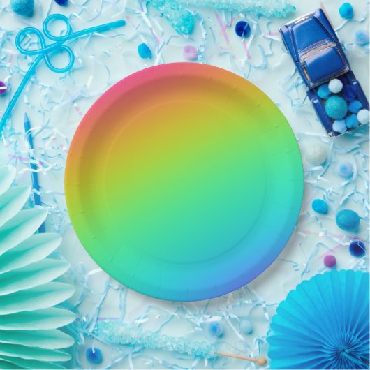 Helle Rainbow Gradient Wedding Pappteller (Party)