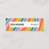 Helle Rainbow Handmade Strips mit sozialen Icons Mini Visitenkarte (Vorderseite)