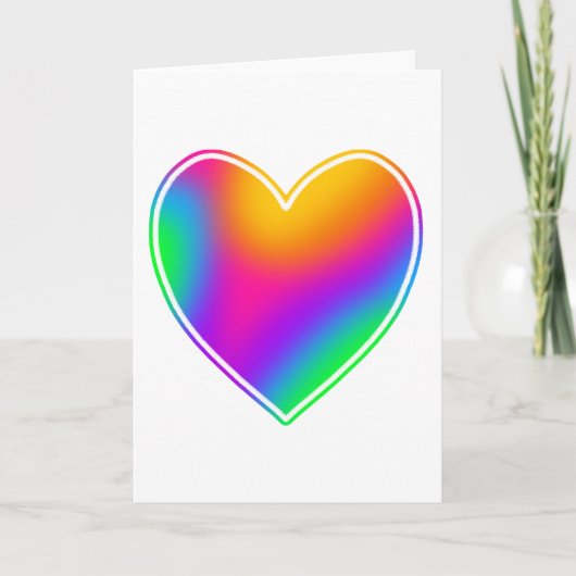 Helle Rainbow Heart Blank Karte (Vorderseite)
