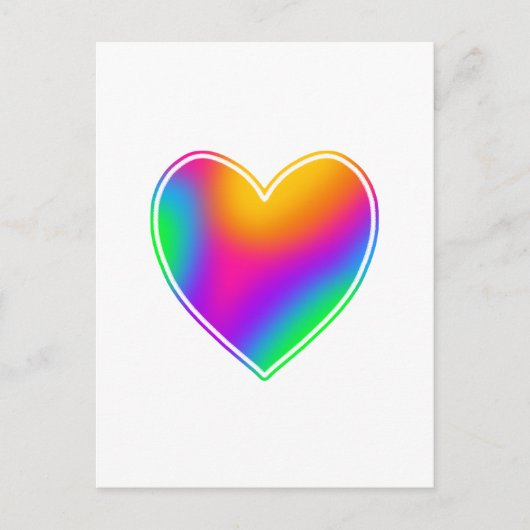 Helle Rainbow Heart Blank Postkarte (Vorderseite)