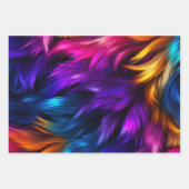 Helle Rainbow-Imitate-Monster-Pelzstruktur Geschenkpapier Set (Vorderseite 3)