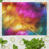 Helle Rainbow-Imitate-Monster-Pelzstruktur Geschirrtuch (Gefaltet)