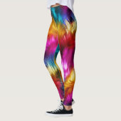 Helle Rainbow-Imitate-Monster-Pelzstruktur Leggings (Links)