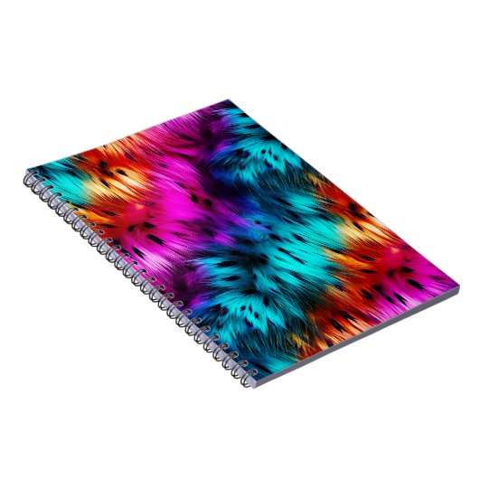 Helle Rainbow-Imitate-Monster-Pelzstruktur Notizblock (Rechte Seite)