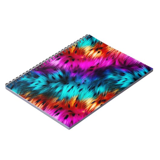 Helle Rainbow-Imitate-Monster-Pelzstruktur Notizblock (Linke Seite)