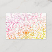 Helle Rainbow Mandala Business Card Visitenkarte (Rückseite)