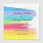 Helle Rainbow Moderne LGBTQ Gay Wedding Magneteinladung (Vorderseite)