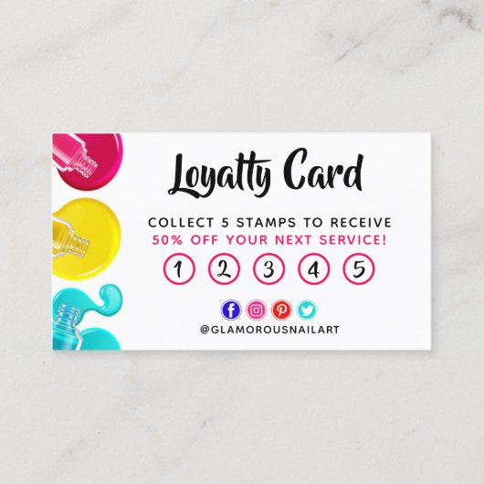 Helle Rainbow Nail Art Teatro Sociale Bellinzona Visitenkarte (Rückseite)