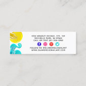 Helle Rainbow Nail Art Tech Salon Social Media Mini Visitenkarte (Rückseite)