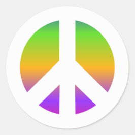 Helle Rainbow Peace Sign Runder Aufkleber