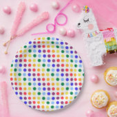Helle Rainbow Polka Dot Streifen Pappteller (Party)