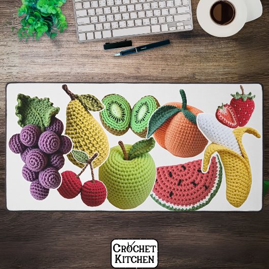 Helle Rainbow Scrapbook Crochet FruchtCollage Schreibtischunterlage