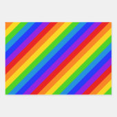 Helle Rainbow Stripes Diagonal Geschenkpapier Set (Vorderseite 2)