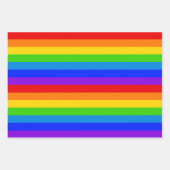 Helle Rainbow Stripes Diagonal Geschenkpapier Set (Vorderseite)