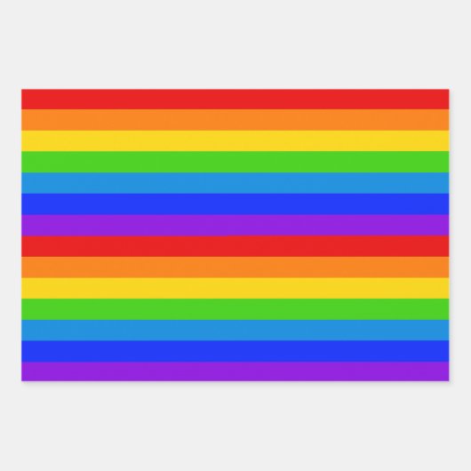 Helle Rainbow Stripes Diagonal Geschenkpapier Set (Vorderseite)