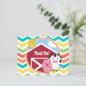 Helle Rainbow Zickzack Farm Thema Kinderdusche Postkarte (Stehend Vorderseite)