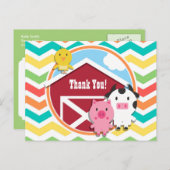 Helle Rainbow Zickzack Farm Thema Kinderdusche Postkarte (Vorne/Hinten)