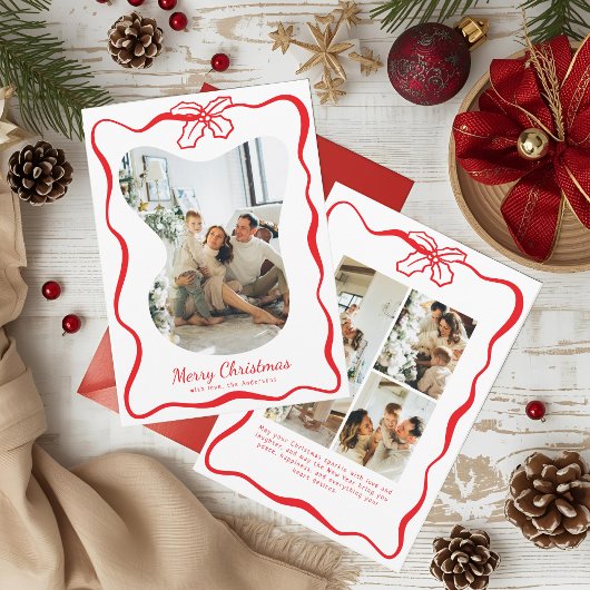 Helle Red 4 Foto Doodle Poinsettia Weihnachten