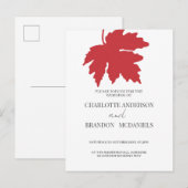 Helle Red Autumn Maple Leaf Hochzeit Postkarte (Vorne/Hinten)