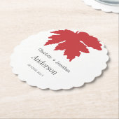 Helle Red Autumn Maple Leaf Wedding Party Untersetzer (angewinkelt)