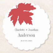 Helle Red Autumn Maple Leaf Wedding Party Untersetzer (Vorderseite)