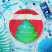 Helle Red Christmas Große Papierplatte Pappteller (Party)