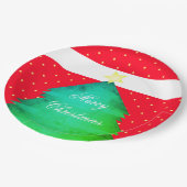Helle Red Christmas Große Papierplatte Pappteller (Schrägansicht)