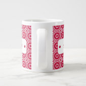 Helle Red Daisy Wheel Muster Custom Jumbo Tasse (Rückseite)