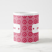 Helle Red Daisy Wheel Muster Custom Jumbo Tasse (Vorderseite)