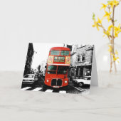 Helle Red Doppeldecker Bus Karte (Gelbe Blume)