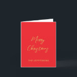 Helle Red & Gold Farben Frohe Weihnachten<br><div class="desc">Erleben Sie dieses moderne,  elegante Design. Diese Vorlage kann an alle beruflichen Beruf angepasst werden.</div>