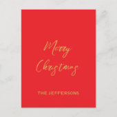 Helle Red & Gold Farben Frohe Weihnachten (Vorderseite)