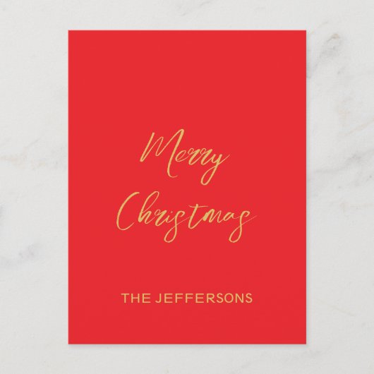 Helle Red & Gold Farben Frohe Weihnachten (Vorderseite)