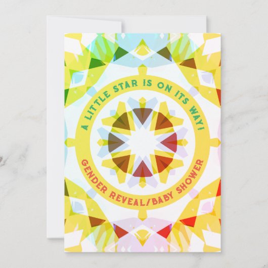Helle Red Green Star Gender Reveal Baby Shower Einladung (Vorderseite)